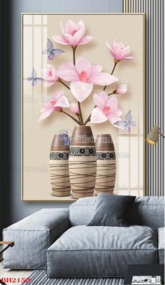 Tải file File tranh bình hoa B2150 (PSD) cho in tranh kính