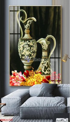 Ảnh gốc File tranh bình hoa B2157 (độ nét cao) in mica