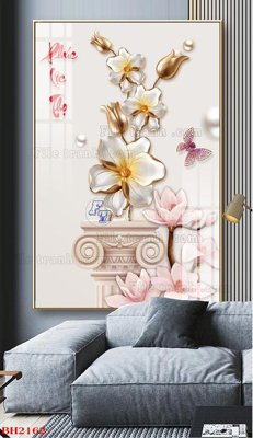 Download file gốc File tranh bình hoa B2162 (in mica) 3D