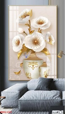 Download file File tranh bình hoa B2167 (gốc) in mica đèn LED