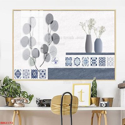 File gốc File tranh bình hoa B2172 (in lụa) họa tiết 3D