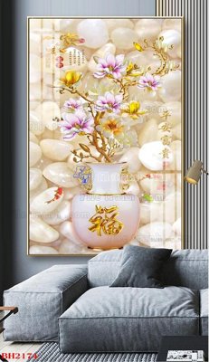 File gốc File tranh bình hoa B2174 (in lụa) chi tiết cao