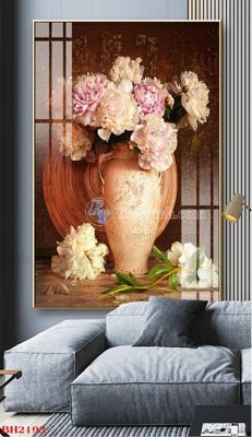 File tranh File tranh bình hoa B2193 (ảnh gốc) in trần xuyên sáng