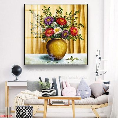 File PSD File tranh bình hoa B2195 (nguyên bản) cho thiết kế