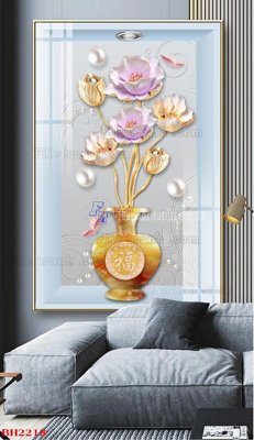 File ảnh File tranh bình hoa B2218 (gốc) cho trang trí nội thất