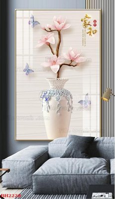 Hình ảnh file gốc File tranh bình hoa B2228 cho in UV