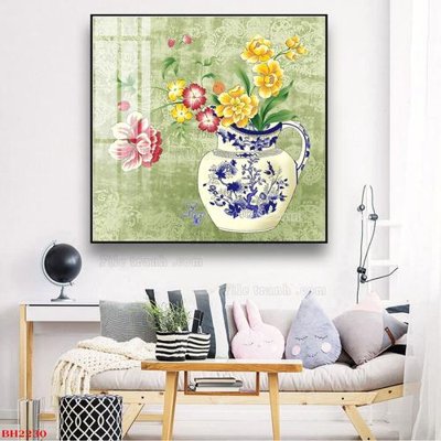 File tranh File tranh bình hoa B2230 (bản gốc) trang trí văn phòng