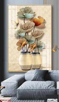 Tải file File tranh bình hoa B2238 (gốc) chủ đề phong thủy