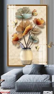 File gốc File tranh bình hoa B2268 (chuẩn màu) cho in offset