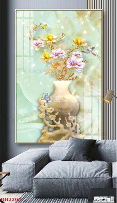 File tranh File tranh bình hoa B2295 (file gốc) chủ đề phong thủy
