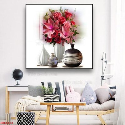 Ảnh gốc File tranh bình hoa B2312 (siêu chi tiết) để in ấn