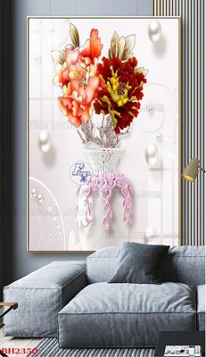 File tranh File tranh bình hoa B2350 (bản gốc) trang trí văn phòng