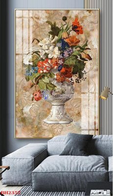 File in trần File tranh bình hoa B2357 (bản gốc) mây trời