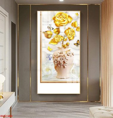 File tranh File tranh bình hoa B2383 (bản gốc) trang trí văn phòng