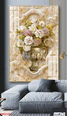 File gốc File tranh bình hoa B2391 (in tráng gương) ốp tường