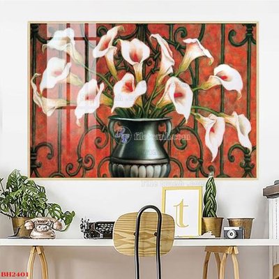 Download file gốc File tranh bình hoa B2401 (in lụa) tranh 3D