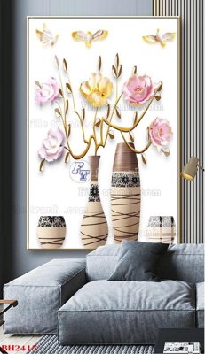 Tải file File tranh bình hoa B2415 (ảnh gốc) in gạch 3D