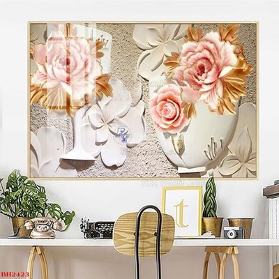 File gốc File tranh bình hoa B2423 (ảnh chi tiết) để in ấn