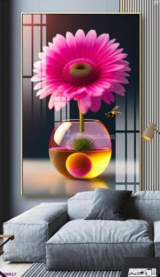 Chi tiết file tranh tráng gương File tranh bình hoa 5D hoa đẹp BH4017 (ảnh gốc)