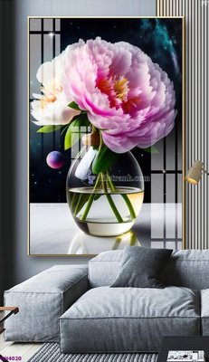 File gốc File tranh bình hoa 5D hoa đẹp BH4020 (in mica) làm quà tặng