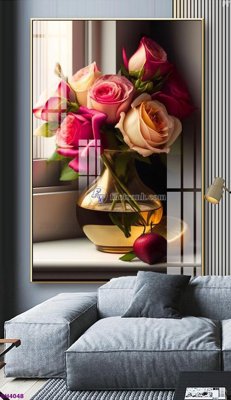 Tải file File tranh bình hoa 5D hoa đẹp BH4048 (ảnh gốc) in tráng gương