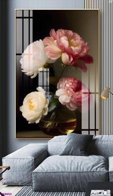 File ảnh File tranh bình hoa 5D hoa đẹp BH4053 (gốc) in Hiflex