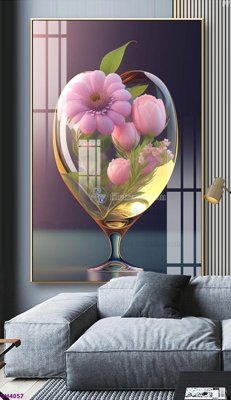 File tranh gốc PSD File tranh bình hoa 5D hoa đẹp BH4057 còn nguyên layer