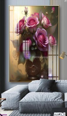 File gốc in ấn File tranh bình hoa 5D hoa đẹp BH4059 chất lượng vượt trội