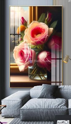 File tranh File tranh bình hoa 5D hoa đẹp BH4067 (ảnh gốc) không bị mờ