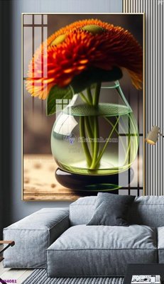 File tranh gốc File tranh bình hoa 5D hoa đẹp BH4081 (bản quyền) độc đáo