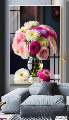 File tranh File tranh bình hoa 5D hoa đẹp BH4083 (gốc) in backlit film