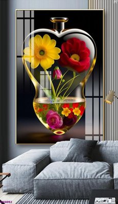 File tranh File tranh bình hoa 5D hoa đẹp BH4092 (gốc) in backlit film