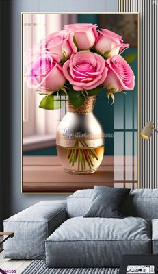 File tranh gốc PSD File tranh bình hoa 5D hoa đẹp BH4105 còn nguyên layer
