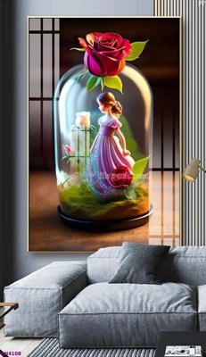 File ảnh File tranh bình hoa 5D hoa đẹp BH4108 (gốc) in Hiflex