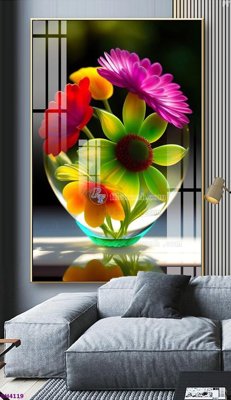 File tranh File tranh bình hoa 5D hoa đẹp BH4119 (gốc) in film