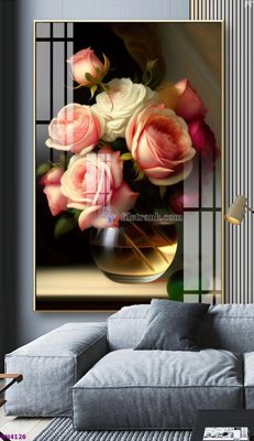File ảnh gốc File tranh bình hoa 5D hoa đẹp BH4126 (chuyên in mica)