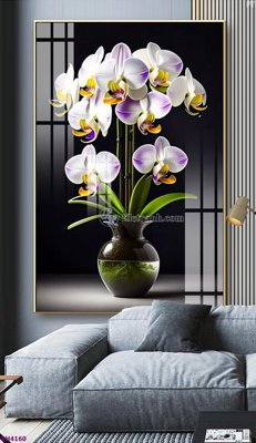 File in lụa File tranh bình hoa 5D hoa đẹp BH4160 (phong cảnh) File tranh bình hoa 5D hoa đẹp BH4160