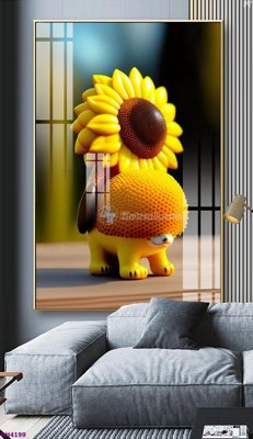 File tranh File tranh bình hoa 5D hoa đẹp BH4199 (gốc) in trên kính