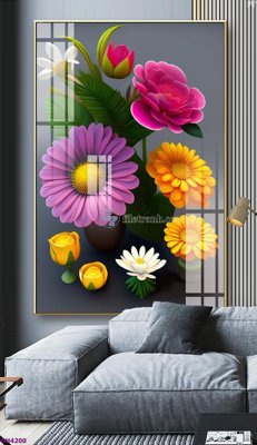 Mua file ảnh gốc File tranh bình hoa 5D hoa đẹp BH4200 (chất lượng cao)