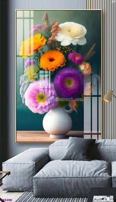 Tải file File tranh bình hoa 5D hoa đẹp BH4208 (gốc) làm file tranh quảng cáo