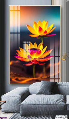 File tranh in tráng gương File tranh bình hoa 5D hoa đẹp BH4215 (siêu nét)