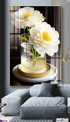 File tranh File tranh bình hoa 5D hoa đẹp BH4232 (bản gốc) treo tường