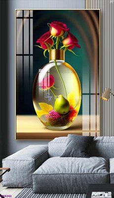 File gốc File tranh bình hoa 5D hoa đẹp BH4241 (in tráng gương) sang trọng