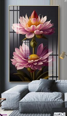 File gốc File tranh bình hoa 5D hoa đẹp BH4259 (in lụa) hoa văn cổ điển