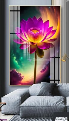 Tải file File tranh bình hoa 5D hoa đẹp BH4261 (gốc) chủ đề hoa sen