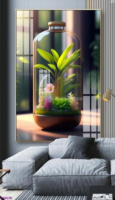 Download file File tranh bình hoa 5D hoa đẹp BH4278 (gốc) in mica ốp bếp