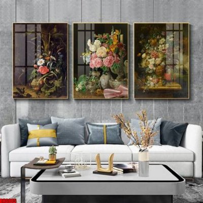 Tải file gốc in lụa File tranh bộ 3 bình hoa phong cách cổ điển BH6005 siêu nét