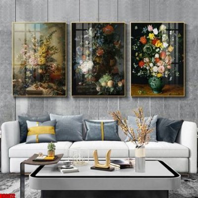 File gốc File tranh bộ 3 bình hoa phong cách cổ điển BH6072 (thiết kế) độc quyền