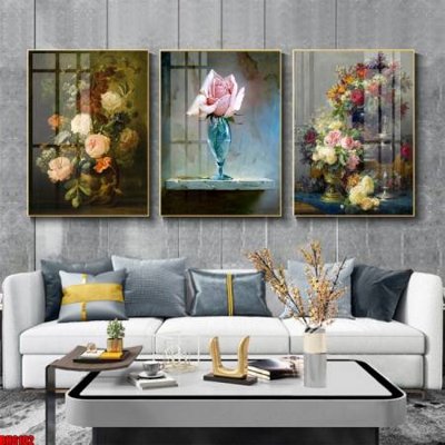 File tranh File tranh bộ 3 bình hoa phong cách cổ điển BH6102 (gốc) chủ đề thành phố