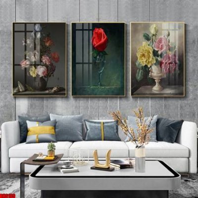 File gốc File tranh bộ 3 bình hoa phong cách cổ điển BH6109 (trang trí) cho phòng khách
